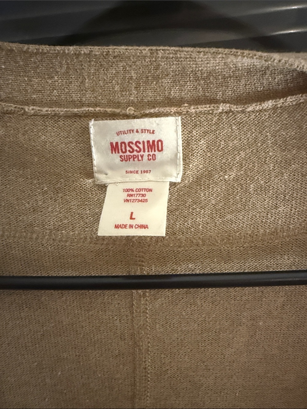 Mossimo Supply Co. Lightweight Taupe Open-Front Cardigan - Picture 2 of 3